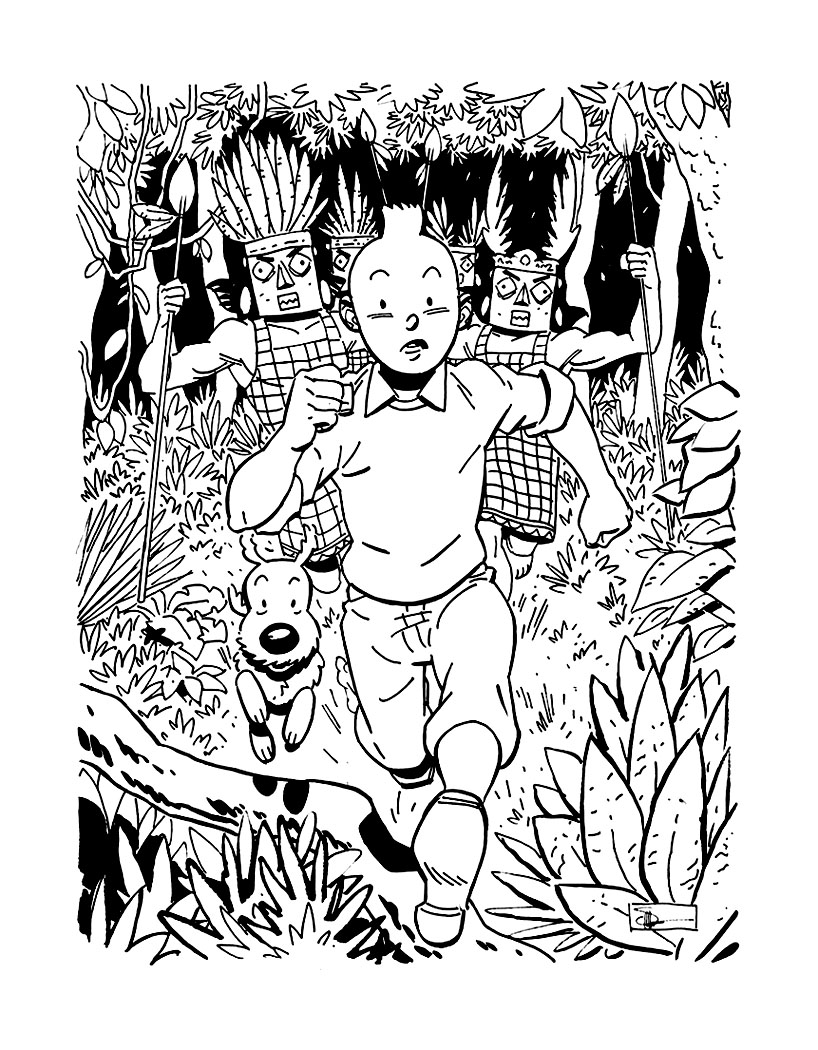 Dessin à colorier: Tintin (Dessins Animés) #25780 - Coloriages à Imprimer Gratuits