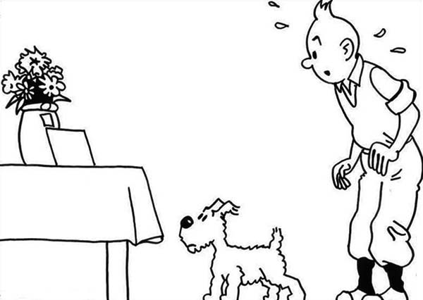 Dessin à colorier: Tintin (Dessins Animés) #25852 - Coloriages à Imprimer Gratuits