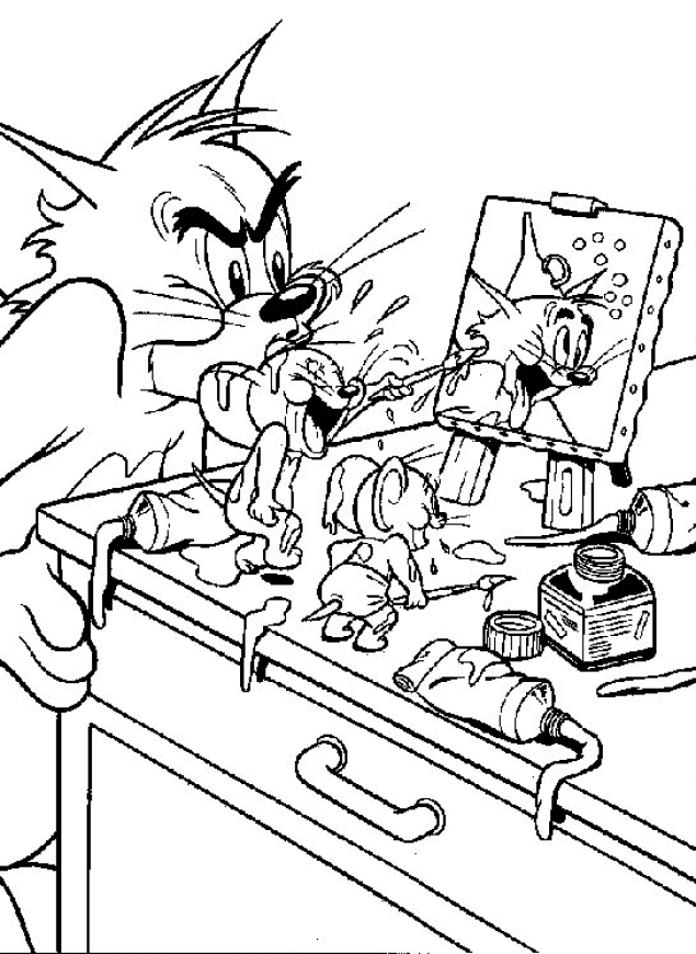 Dessin à colorier: Tom et Jerry (Dessins Animés) #24187 - Coloriages à Imprimer Gratuits