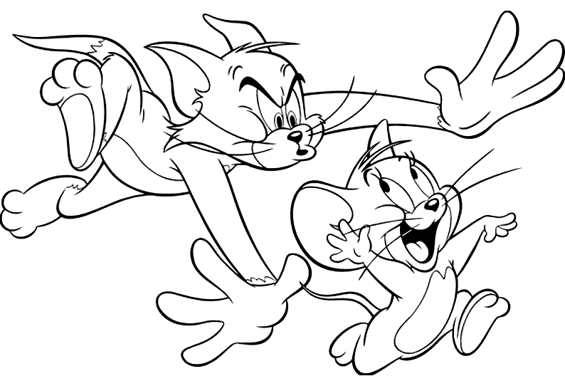 Dessin à colorier: Tom et Jerry (Dessins Animés) #24199 - Coloriages à Imprimer Gratuits