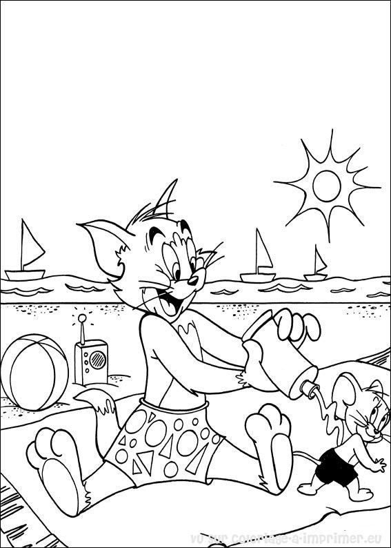 Dessin à colorier: Tom et Jerry (Dessins Animés) #24212 - Coloriages à Imprimer Gratuits