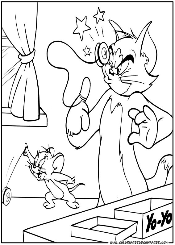 Dessin à colorier: Tom et Jerry (Dessins Animés) #24222 - Coloriages à Imprimer Gratuits