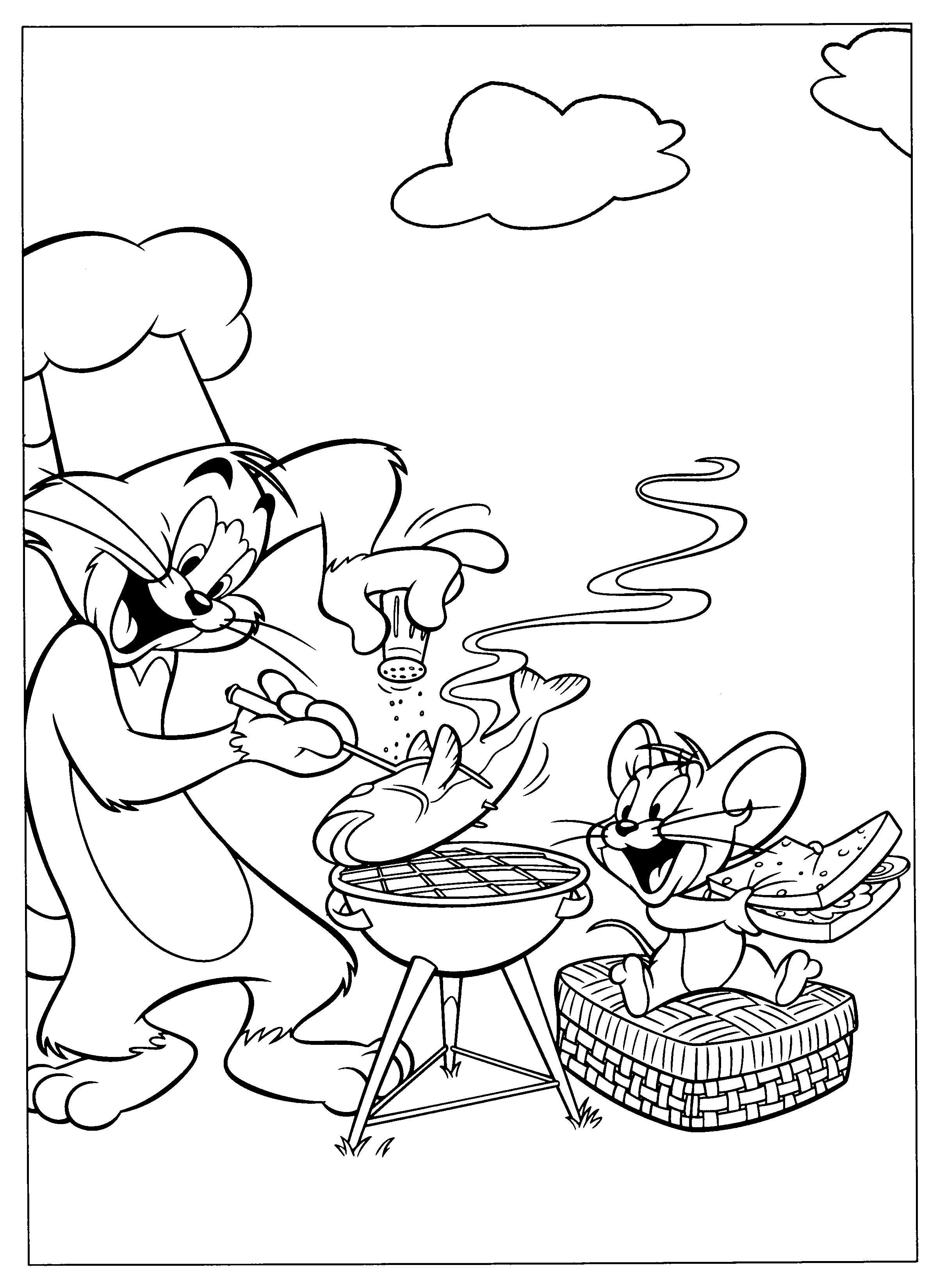 Dessin à colorier: Tom et Jerry (Dessins Animés) #24224 - Coloriages à Imprimer Gratuits