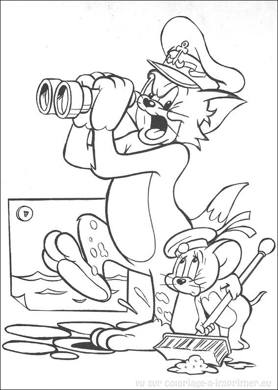 Dessin à colorier: Tom et Jerry (Dessins Animés) #24257 - Coloriages à Imprimer Gratuits