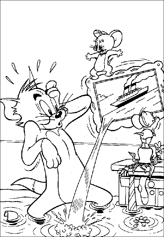 Dessin à colorier: Tom et Jerry (Dessins Animés) #24296 - Coloriages à Imprimer Gratuits