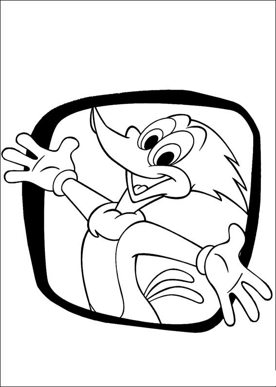 Dessin à colorier: Woody Woodpecker (Dessins Animés) #28536 - Coloriages à Imprimer Gratuits