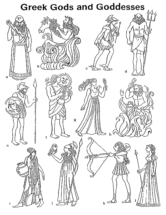 Dessin à colorier: Mythologie Grecque (Dieux et Déesses) #109694 - Coloriages à Imprimer Gratuits