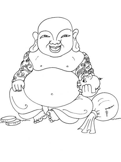 Dessin à colorier: Mythologie Hindou: Bouddha (Dieux et Déesses) #89520 - Coloriages à Imprimer Gratuits