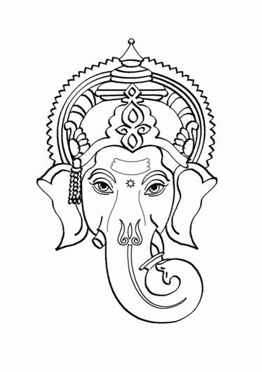 Dessin à colorier: Mythologie Hindou: Ganesh (Dieux et Déesses) #96920 - Coloriages à Imprimer Gratuits