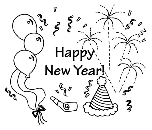 Dessin à colorier: Nouvel An (Fêtes et Occasions spéciales) #60826 - Coloriages à Imprimer Gratuits