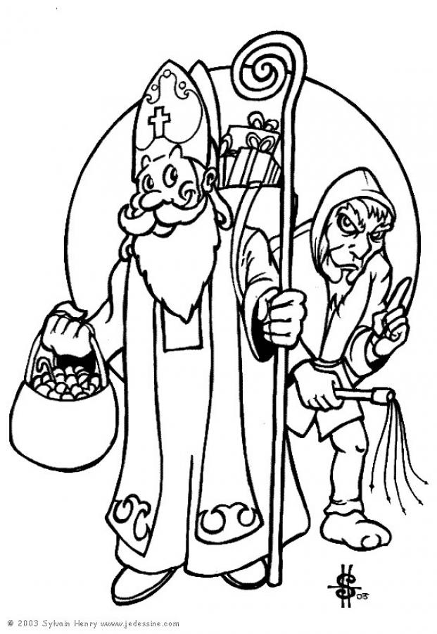 Dessin à colorier: Saint Nicolas (Fêtes et Occasions spéciales) #59116 - Coloriages à Imprimer Gratuits