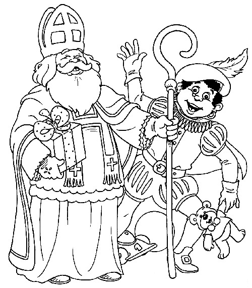 Dessin à colorier: Saint Nicolas (Fêtes et Occasions spéciales) #59121 - Coloriages à Imprimer Gratuits