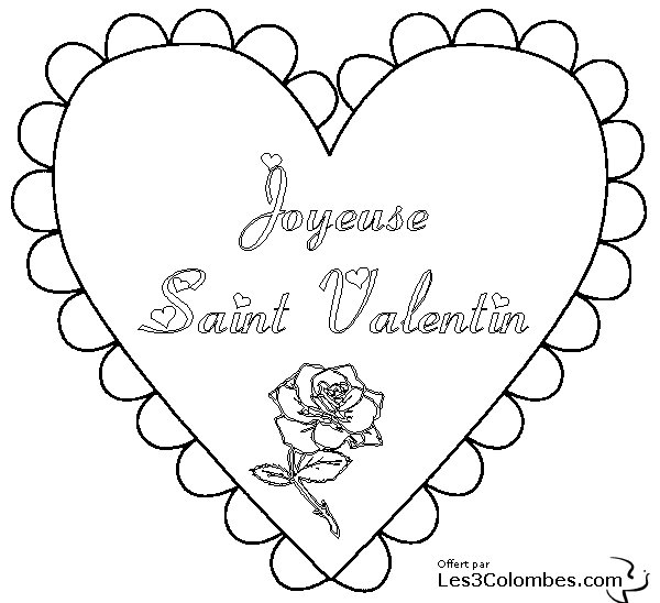 Dessin à colorier: Saint Valentin (Fêtes et Occasions spéciales) #54075 - Coloriages à Imprimer Gratuits