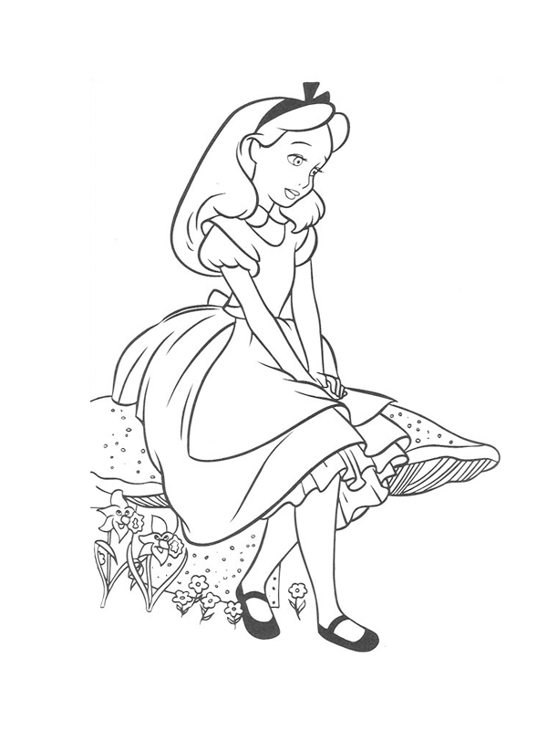 Dessin à colorier: Alice au pays des merveilles (Films d'animation) #128020 - Coloriages à Imprimer Gratuits