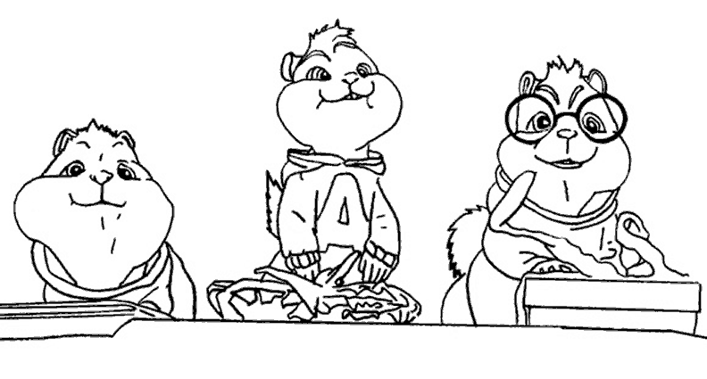 Dessin à colorier: Alvin et les Chipmunks (Films d'animation) #128276 - Coloriages à Imprimer Gratuits