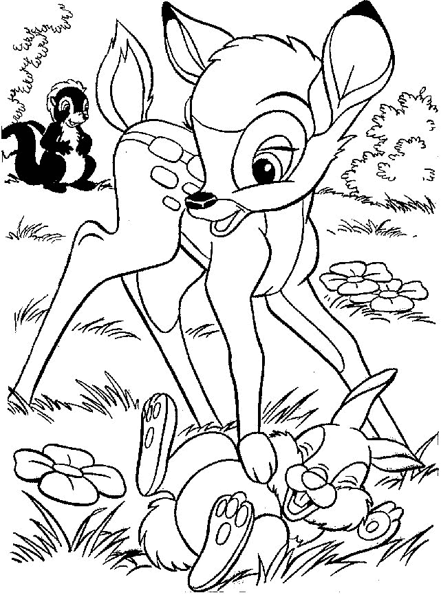 Dessin à colorier: Bambi (Films d'animation) #128509 - Coloriages à Imprimer Gratuits