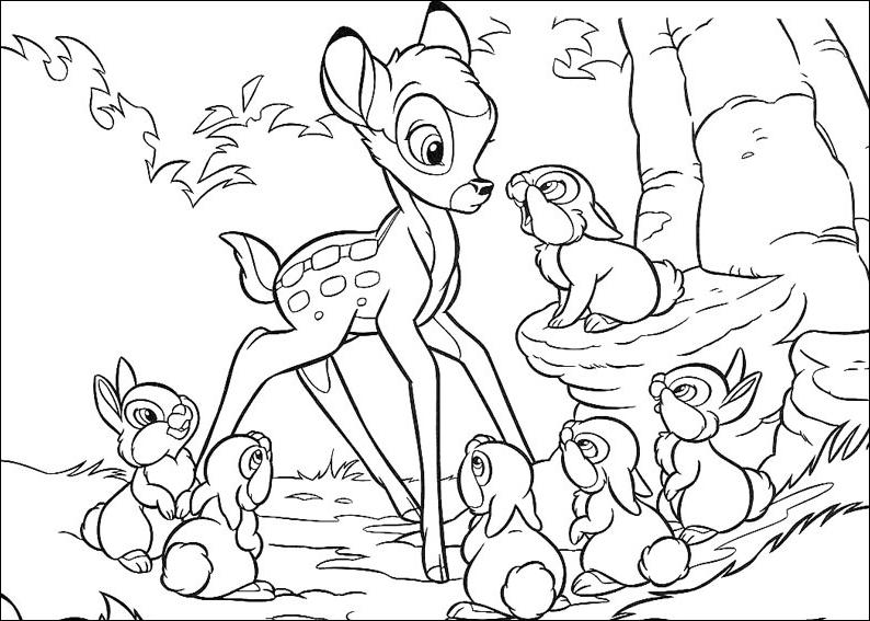 Dessin à colorier: Bambi (Films d'animation) #128510 - Coloriages à Imprimer Gratuits
