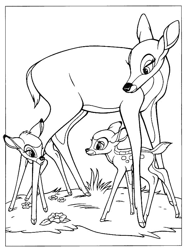 Dessin à colorier: Bambi (Films d'animation) #128512 - Coloriages à Imprimer Gratuits