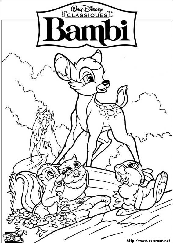 Dessin à colorier: Bambi (Films d'animation) #128520 - Coloriages à Imprimer Gratuits