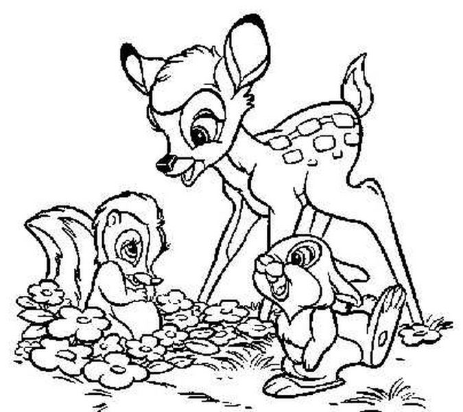 Dessin à colorier: Bambi (Films d'animation) #128550 - Coloriages à Imprimer Gratuits