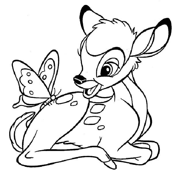 Dessin à colorier: Bambi (Films d'animation) #128559 - Coloriages à Imprimer Gratuits