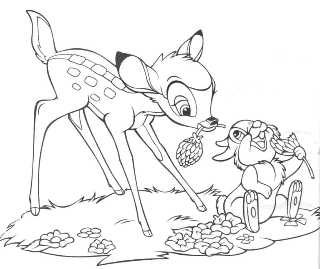 Dessin à colorier: Bambi (Films d'animation) #128560 - Coloriages à Imprimer Gratuits