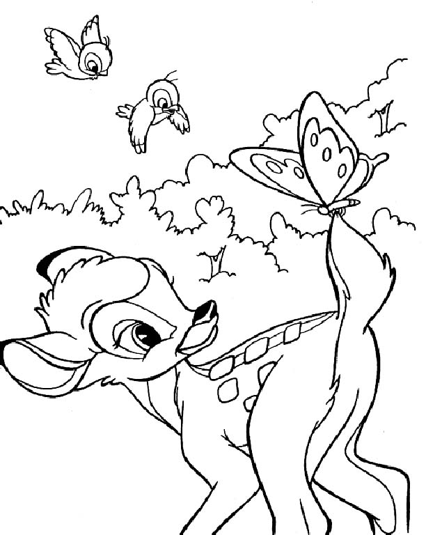 Dessin à colorier: Bambi (Films d'animation) #128599 - Coloriages à Imprimer Gratuits