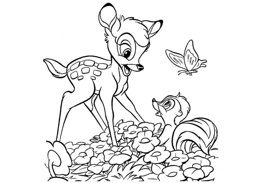Dessin à colorier: Bambi (Films d'animation) #128605 - Coloriages à Imprimer Gratuits