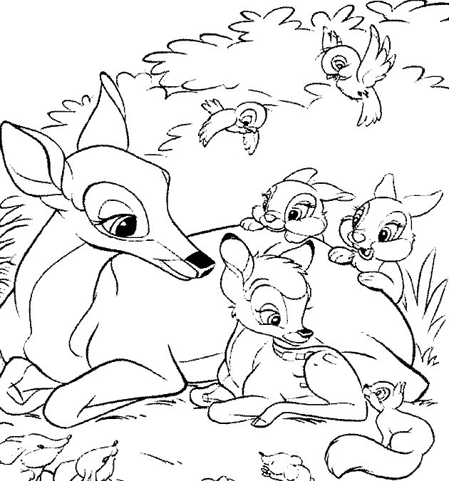 Dessin à colorier: Bambi (Films d'animation) #128623 - Coloriages à Imprimer Gratuits