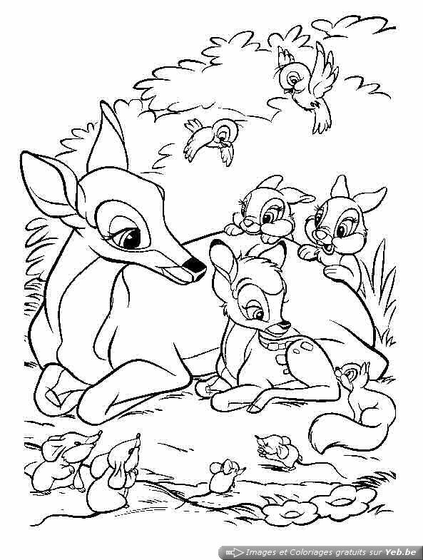 Dessin à colorier: Bambi (Films d'animation) #128626 - Coloriages à Imprimer Gratuits