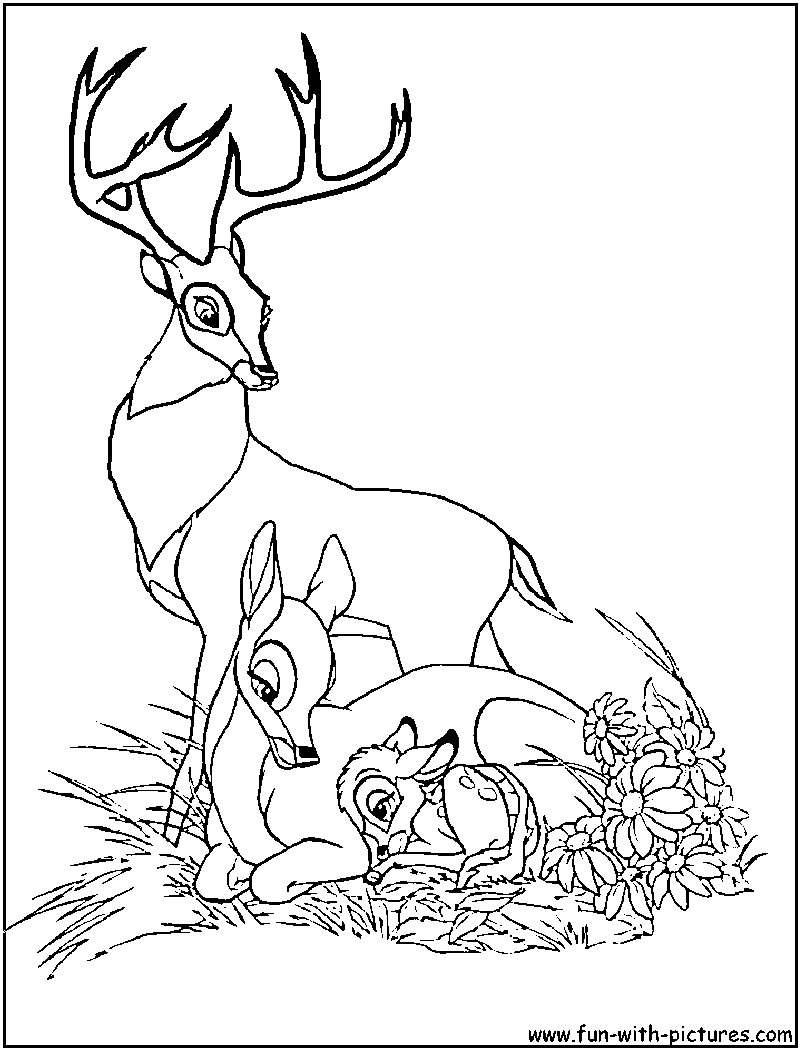 Dessin à colorier: Bambi (Films d'animation) #128638 - Coloriages à Imprimer Gratuits