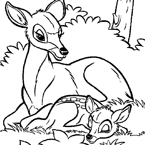 Dessin à colorier: Bambi (Films d'animation) #128656 - Coloriages à Imprimer Gratuits