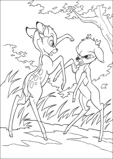 Dessin à colorier: Bambi (Films d'animation) #128663 - Coloriages à Imprimer Gratuits