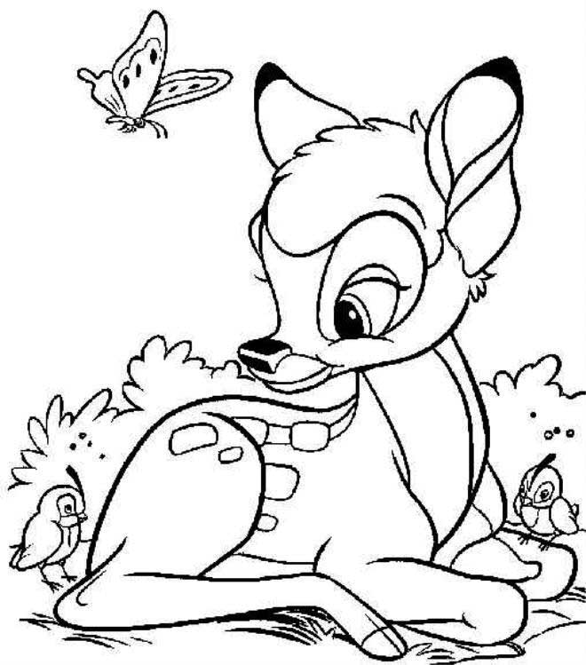 Dessin à colorier: Bambi (Films d'animation) #128671 - Coloriages à Imprimer Gratuits