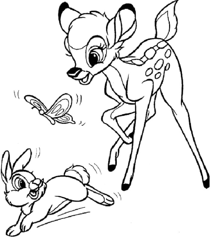 Dessin à colorier: Bambi (Films d'animation) #128685 - Coloriages à Imprimer Gratuits