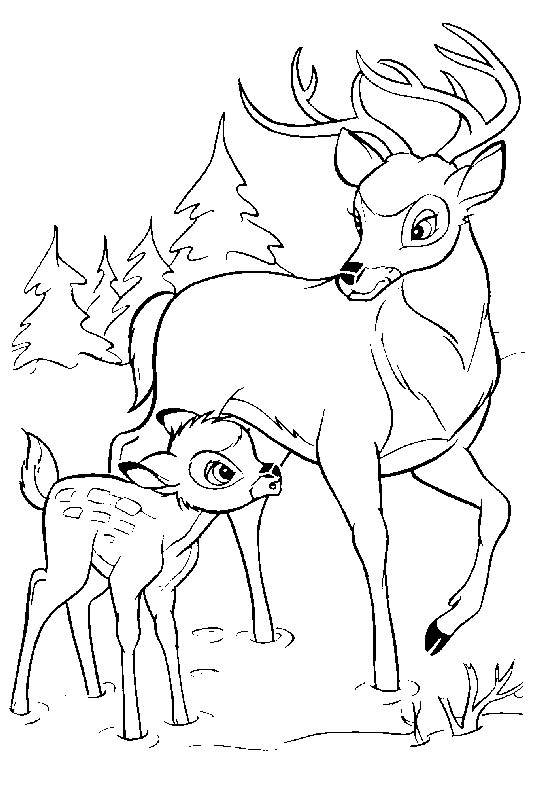 Dessin à colorier: Bambi (Films d'animation) #128686 - Coloriages à Imprimer Gratuits