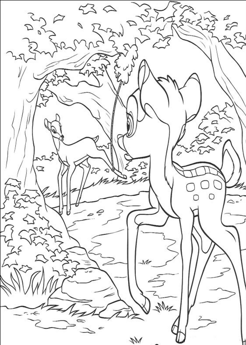 Dessin à colorier: Bambi (Films d'animation) #128691 - Coloriages à Imprimer Gratuits