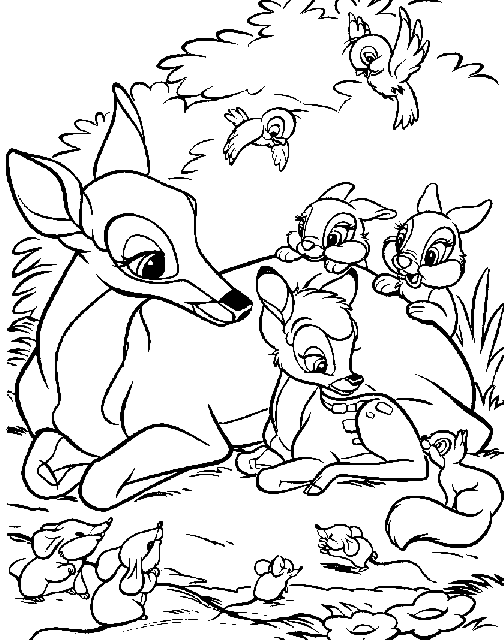 Dessin à colorier: Bambi (Films d'animation) #128711 - Coloriages à Imprimer Gratuits