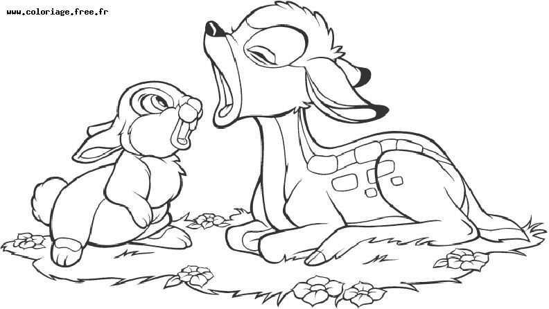 Dessin à colorier: Bambi (Films d'animation) #128714 - Coloriages à Imprimer Gratuits