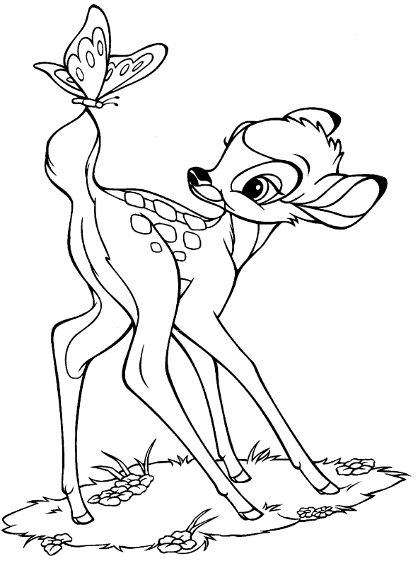Dessin à colorier: Bambi (Films d'animation) #128738 - Coloriages à Imprimer Gratuits