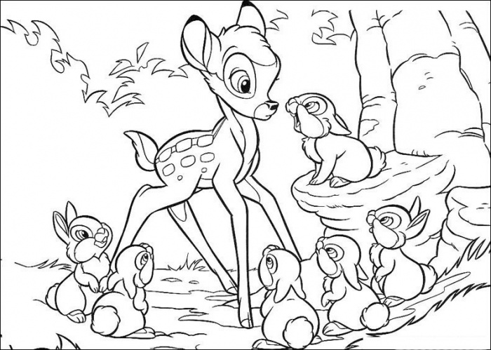 Dessin à colorier: Bambi (Films d'animation) #128744 - Coloriages à Imprimer Gratuits