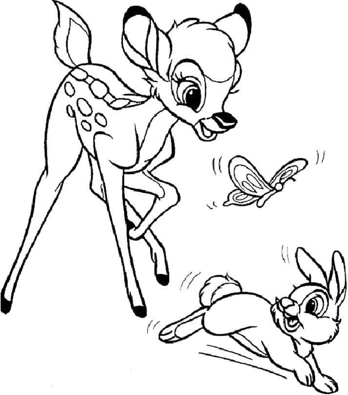 Dessin à colorier: Bambi (Films d'animation) #128745 - Coloriages à Imprimer Gratuits