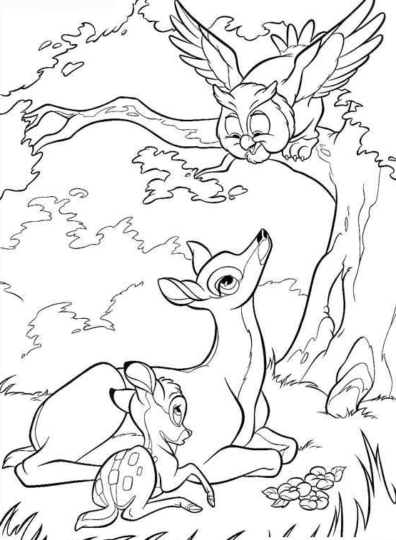 Dessin à colorier: Bambi (Films d'animation) #128750 - Coloriages à Imprimer Gratuits