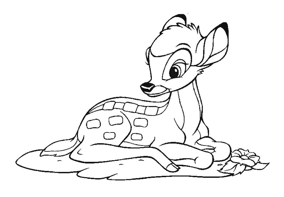 Dessin à colorier: Bambi (Films d'animation) #128762 - Coloriages à Imprimer Gratuits