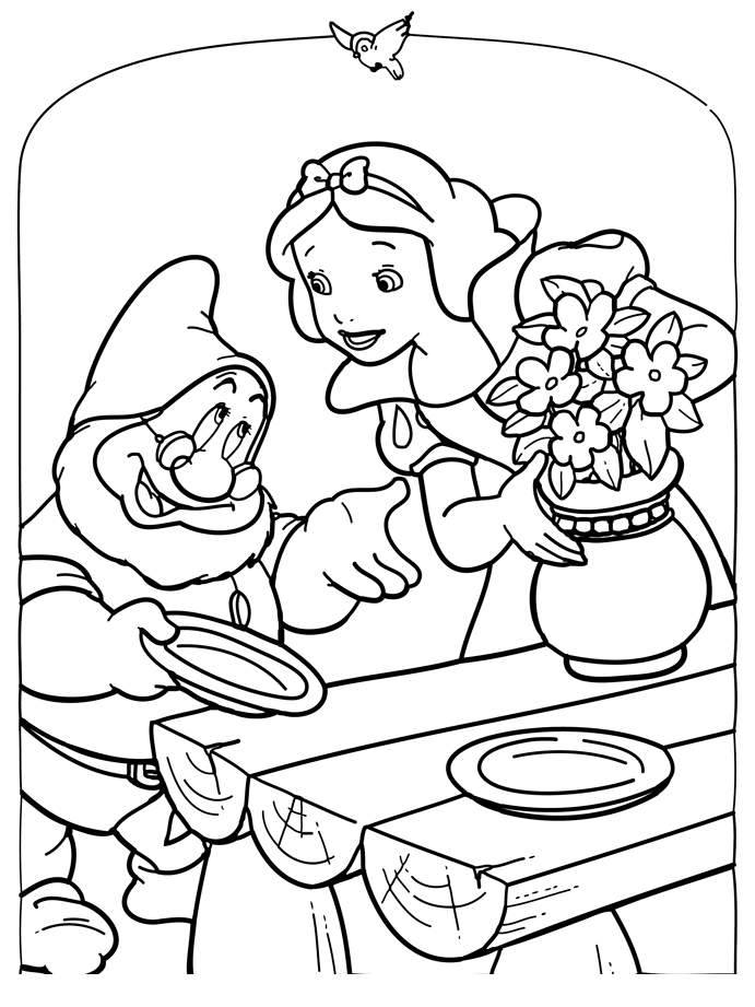 Dessin à colorier: Blanche Neige et les Sept Nains (Films d'animation) #133842 - Coloriages à Imprimer Gratuits