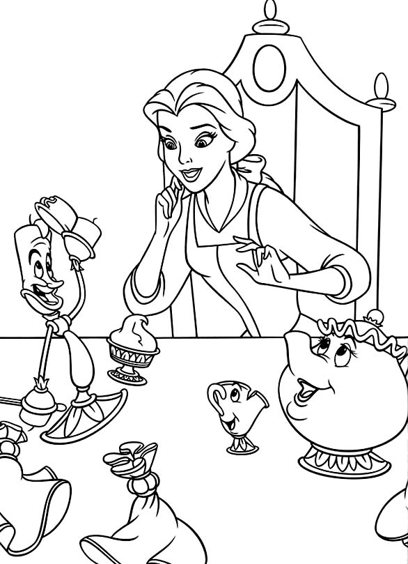 Dessin à colorier: La Belle et la Bête (Films d'animation) #130958 - Coloriages à Imprimer Gratuits