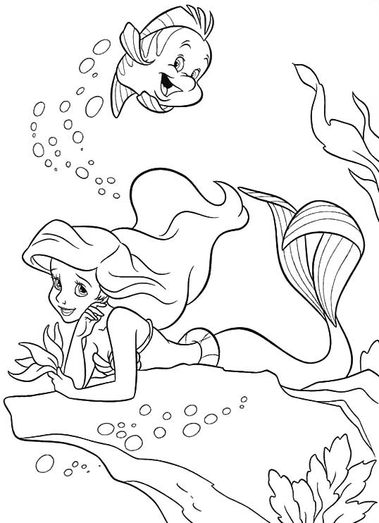 Dessin à colorier: La Petite Sirène (Films d'animation) #127314 - Coloriages à Imprimer Gratuits