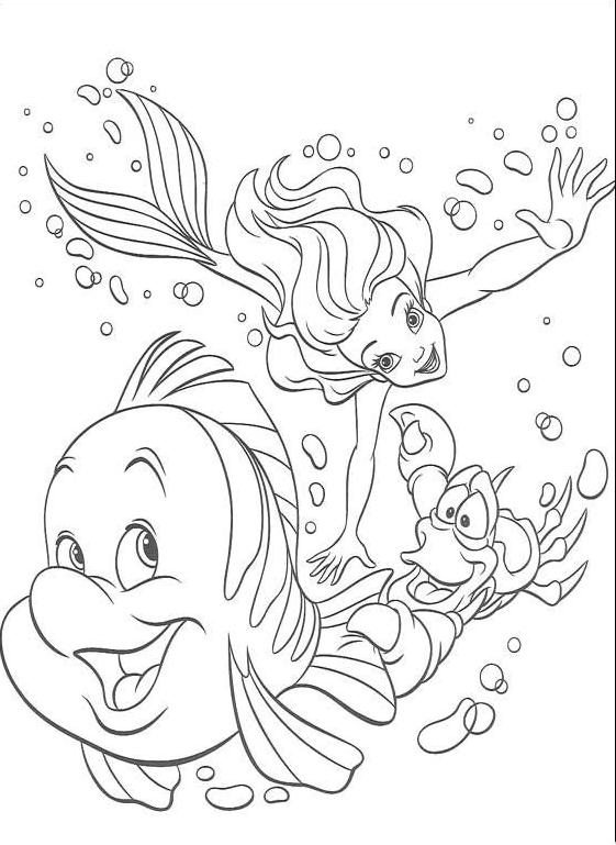 Dessin à colorier: La Petite Sirène (Films d'animation) #127330 - Coloriages à Imprimer Gratuits