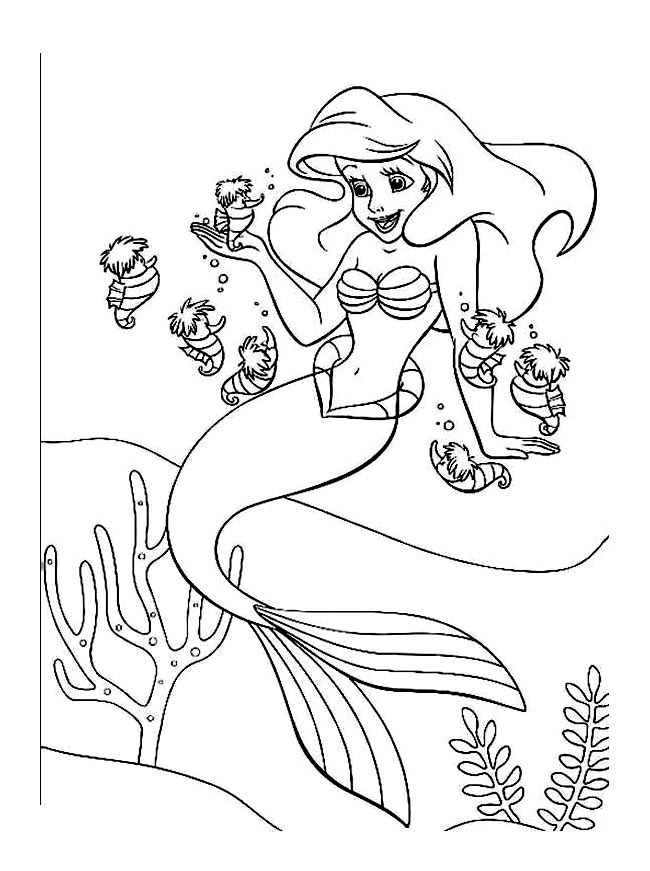 Dessin à colorier: La Petite Sirène (Films d'animation) #127349 - Coloriages à Imprimer Gratuits
