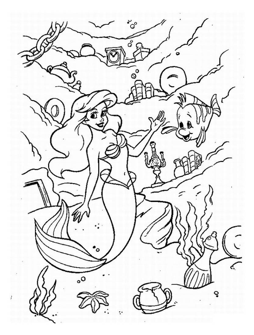 Dessin à colorier: La Petite Sirène (Films d'animation) #127385 - Coloriages à Imprimer Gratuits